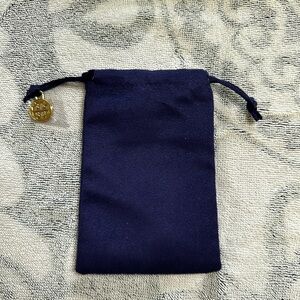 Tory Burch Gold Logo Charm Cosmetic Bag